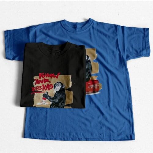 COSMIC S100% cotton short sleeve top quality print men T shirt loose cool men tshirt streetwear monkey print men t-shirt tees