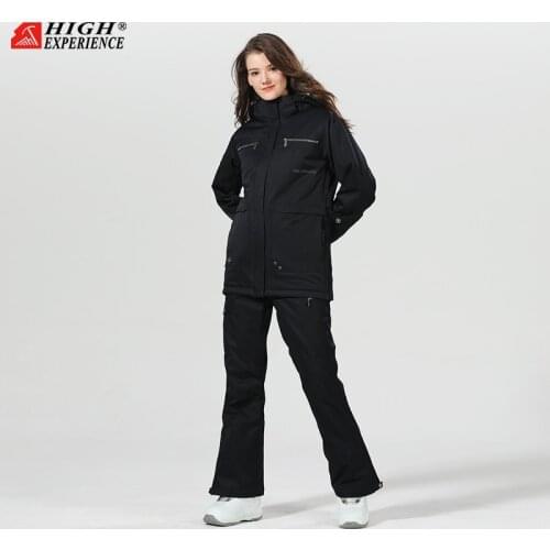 HIGH EXPERIENCE 2021 Winter Couple Ski Suit Outdoor Travel Thickened Warm Breathable Hooded Cote Pants 91209123