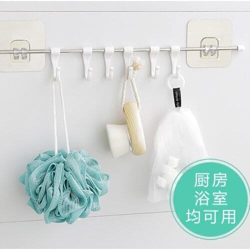 Bathroom Storage & kitchen Hooks Moble six hooks Self adhesive hooks