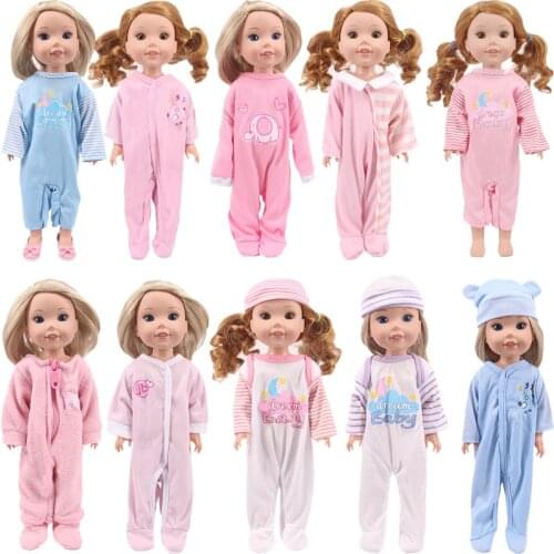 Doll Clothes Cartoon Doll Pajamas For 14 Inch Doll & 36 Cm Baby Cute Cartoon Printing Gifts To Our Generation
