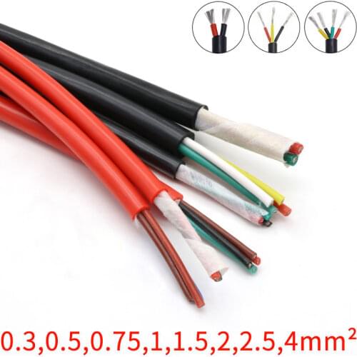1M 10AWG Ultra Soft Silicone Wire Insulated High Temperature Flexible Heat-Resistant Lighting Line Electronic Copper Cable Line