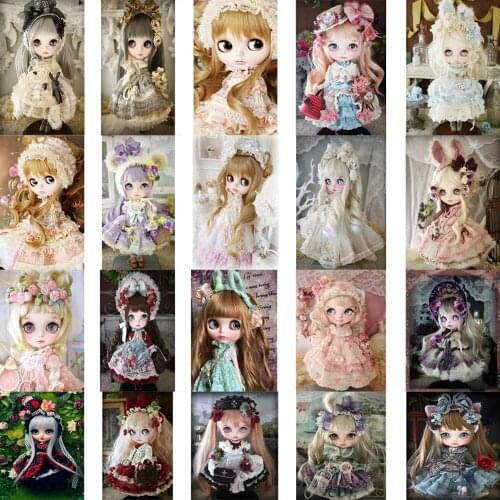 CraftArtGo 5D DIY Diamond Embroidery Cartoon doll Full Square Round Rhinestone Mosaic Painting Cross Stitch Flowers Diamond Kit