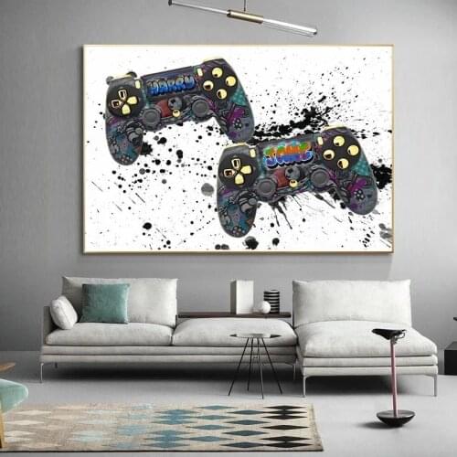 Modern Abstract Graffiti Art Game Controller Posters and Prints Canvas Paintings Wall Art Picture for Living Room Decor No Frame