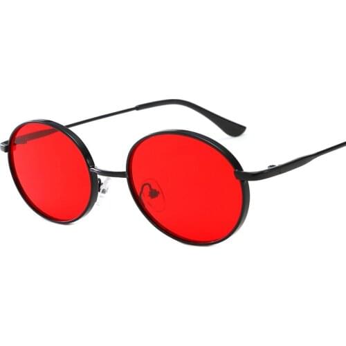 2019 New European style Tinted Color Lens Round Sunglasses Men Women Retro Metal Frame Eye Vintage Tiny Female Punk Sun Glasses