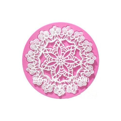 Wholesale Silicone mat Round crown snowflake shape lace mold decoration for cake Fondant cake mold sugar mold Kitchen DIY tools