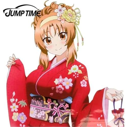 JumpTime 13cm x 12.7cm Sexy kimono Girl Car Sticker D-Frag! Cartoon Beauty Anime JDM Window Decal