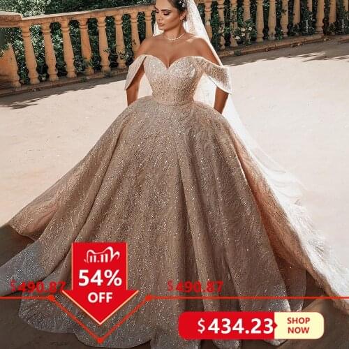 Luxury Beads Crystals Ball Gown Wedding Dresses Robe de Mariee Sexy Open Back Cap Sleeve Wedding Bridal Gowns Vestido de Noiva