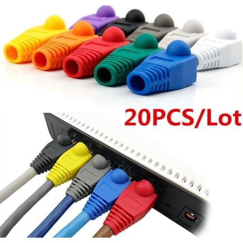 20Pcs RJ45 8P8C Network Cable Connector Adapter Cover Cap / Boot For CAT 5/5e/6