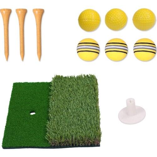 Golf Practice Mat Two-color Non-slip Durable Training Net Chipping Net Swing Mat Set With 6 Balls 3 Rubber Tee