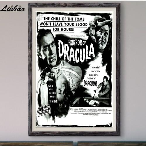 V255 1958 'Horror Of Dracula' Vintage Classic Movie Print Silk Poster Home Deco Wall Art Gift
