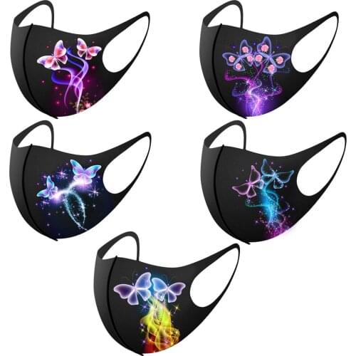 5PCS Adults Prints Protection Face Washable Face Earloop Design Cotton Mascarill mascarilla Monder Scarf Halloween Cosplay MasK