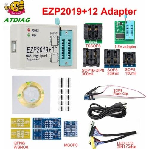 Factory Price! Newest Version EZP2019 High-speed USB SPI Programmer EZP 2019 Support24 25 93 EEPROM 25 Flash BIOS Chip+5 Socket