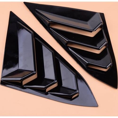 CITALL ABS Bright Black Window Quarter Vent Window Scoop Spoiler Louvers fit for Honda Civic Sedan 10th Gen 2016-2020