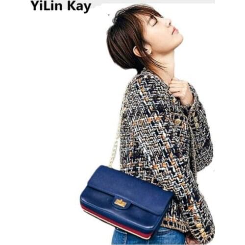 YiLin Kay 2020 New arrival Women Tweed Jacket Coat Runway Single Breasted O Neck Ladies Long Sleeve Outerwear Vestidos