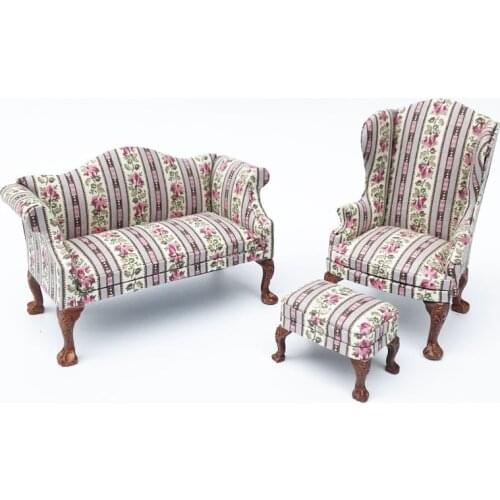 1/12 Miniature Sofa Set Simulation Dollhouse Sofa Living Room Furniture Accessories Toy For Children Pretend Play Toy Kids Gift