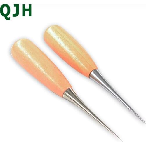 1PCS leather craft tool awl shoe repair tool for leather puncher stitching DIY sewing manual wooden handle stitching tool