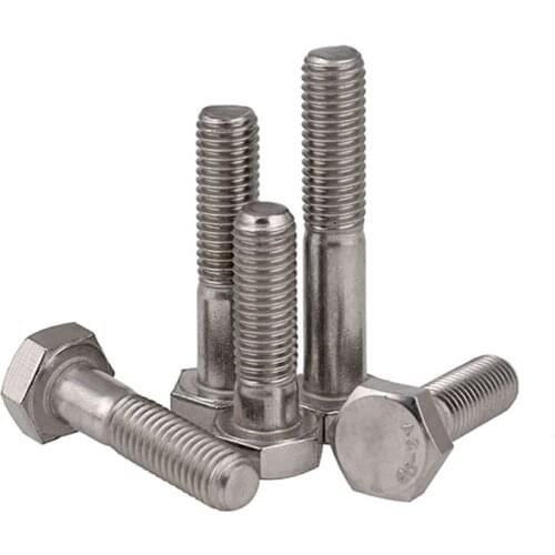 2pcs Half Thread Hexagon Bolts M6 M8 Hex Head Screws A2 Stainless Steel Fastener