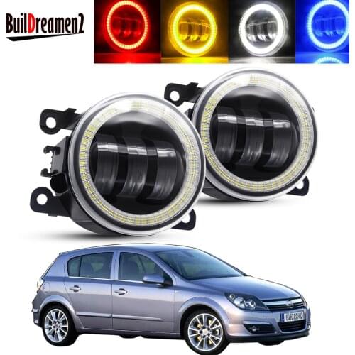 2 Pieces Angel Eye Fog Light Assembly For Opel Astra G H 1998-2010 Car LED Lens Fog Daytime Running Lamp DRL 30W 6000LM 12V