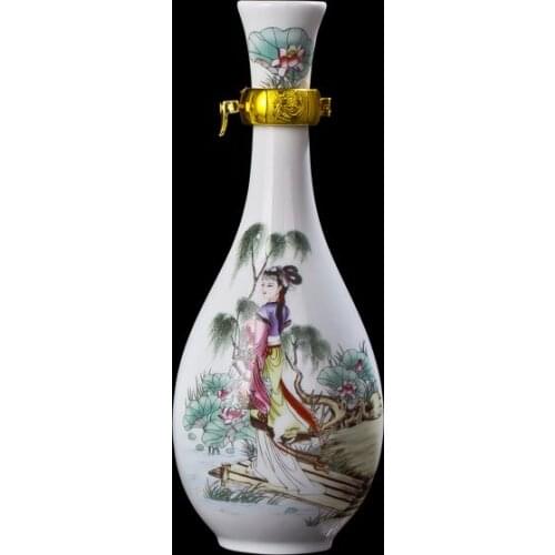 4 pcs set 500ml jingdezhen hand painted beauty ceramic wine making bottle jar