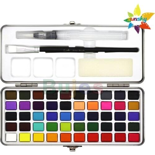 50 color original Seamiart hand painting solid water color cake scholar water color pigment Chinese painting pigments set