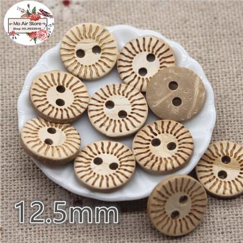 50pcs Coconut round buttons natural buttons crafts and scrapbooking sewing accessories botone 11mm