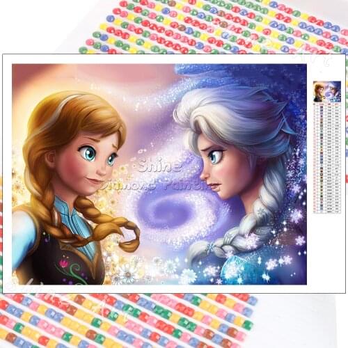 5D Diamond Painting Disney Frozen Cartoon Princess Cross Stitch Full Drill Art Embroidery DIY Gifts Mosaic Kit Room Decoration