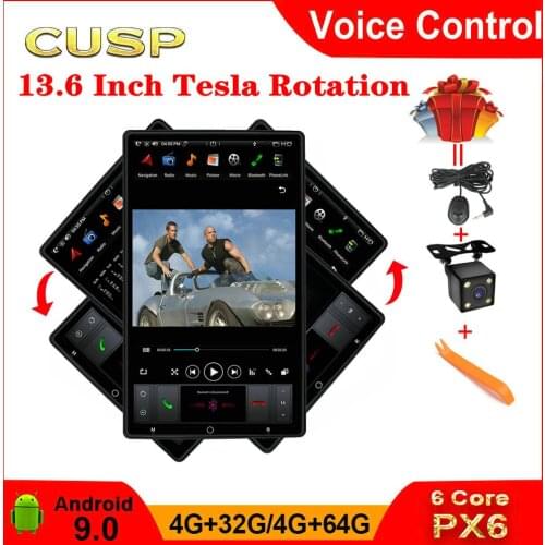 ANDROID 9.0 4G+64G 13.6 inch Rotation Tesla Vertical screenUniversal Car Multimedia1 DIN 2 DIN Car GPS car stereo auto radio