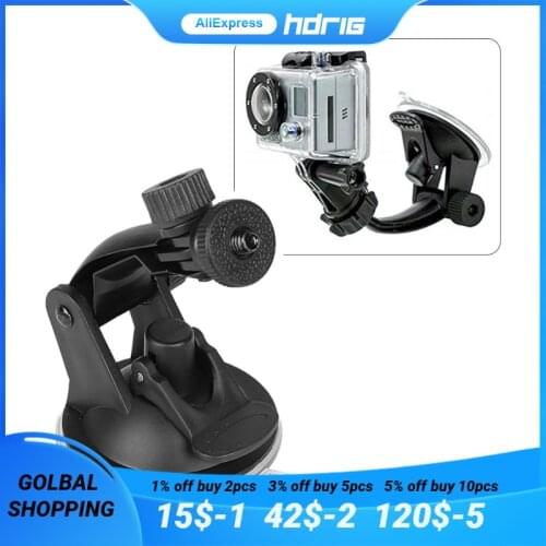 HDRIG Suction Automotive Car Mount Holder Bracket for Gopro Hero 7/6/5/4/3/3+/2/1 Camera 1/4 "black Photographic Accessory