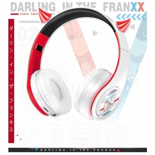 Anime DARLING in the FRANXX Zero Two Code Bluetooth Headset Cosplay Comfortable Stereo Foldable Headphone Gift
