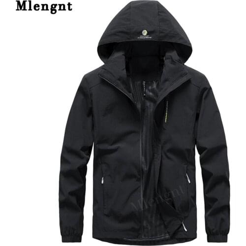 Large Size L-8XL Hooded Outdoor Sports Jacket Spring Mens Windproof Jackets Hat Detachable Windbreakers Hommes Varsity Jackets