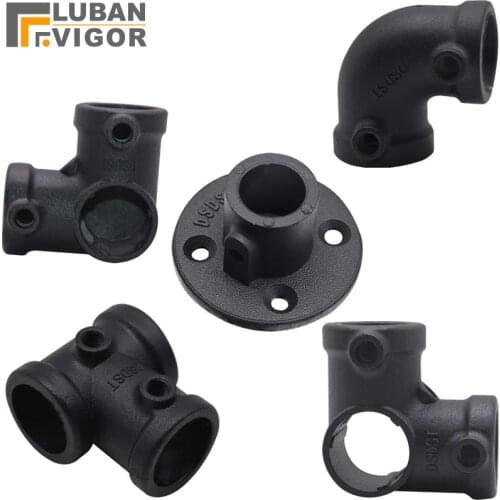 Aluminum alloy pipe quick connector,color black ,for 25mm diameter tube,no rust,DIY hanger fastener,Industrial artwork