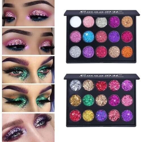 CmaaDu 15 Colors Shimmer Glitter Eye Shadow Powder Palette Matte Eyeshadow Party Glitter Shining Cosmetic Beauty Makeup