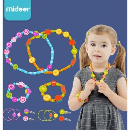 Childrens Toy Necklace Girl Play House Wooden Jewelry Set Simulation Wooden Necklace set Childrens Hairpin Hair Tie Bracelet