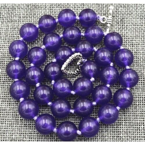 HOT Beautiful 10MM Amethyst Bead and Natural Amethyst Necklace 18 "