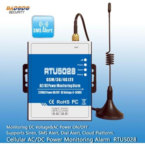 GSM 3G 4G LTE AC/DC Power Monitoring Alarm RTU5028 Power Failure with SMS Alert &Siren Sound SMS Interval Report Power Status