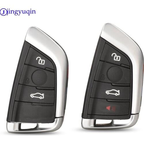 Jingyuqin 3/4 Buttons Remote Car Key Keyless Entry Fob For BMW F CAS4 5 7 Series X5 X6 2014 2015 2016 With Insert Key
