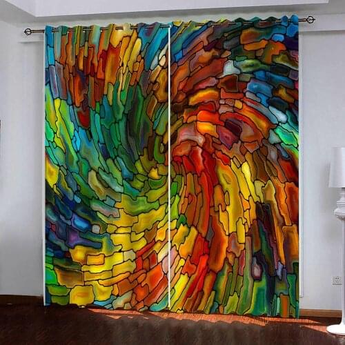 Beautiful Photo Fashion Customized 3D Curtains color curtains painting Thickened blackout curtains
