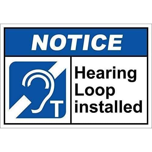 Hearing Loop Installed Notice Retro Metal Tin Sign Vintage Look Metal Plate Poster Plaque for Cafe Bar Garage Home Wall Decor