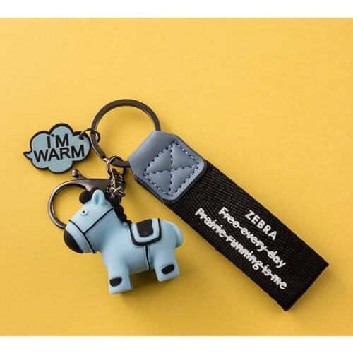 Zebra Toy Keychain Pendant Cartoon Doll Personality Car Key Chain Link Couple Bag Mobile Phone UDisk Earphone Pendant Girl Gifts