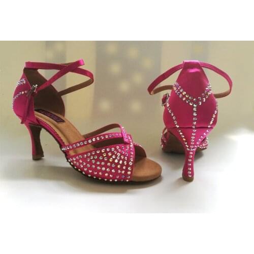 Fashional & professional womens latin dance shoes ballroom salsa dancing shoes tango & wedding shoes 6233R-rhinestone