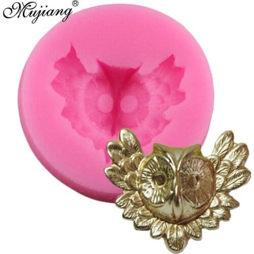 Mujiang 3D Feather Owl Head Silicone Soap Clay Molds Fondant Cake Decorating Tools Cupcake Baking Candy Chocolate Gumpaste Mould