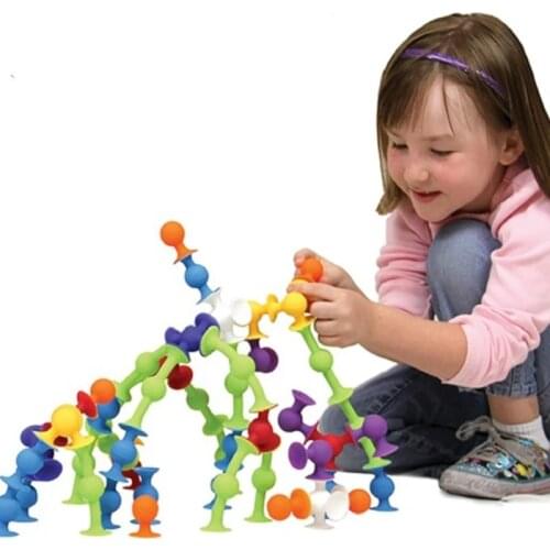 Soft Building Blocks Kids DIY Pop Sucker Funny Silicone Block Model Construction Toys Creative Christmas Gifts For Children Boy