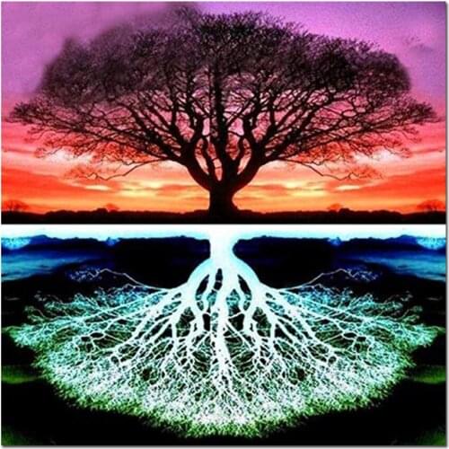 5D DIY Diamond Painting Landscape Life of Tree Cross Stitch Patterns Diamond Painting kits for Embroidery with Beads