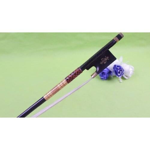 New 1 pcs 4/4 Violin Bow Carbon Fiber Ebony Frog Round Stick Straight # 02