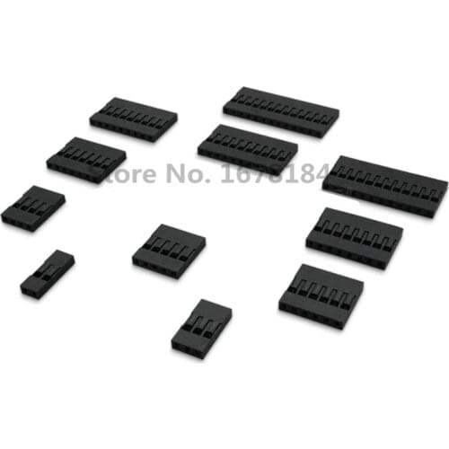 50PCS Dupont Connector 2.54mm1P 2P 3P 4P 5P 6P 8P 9P 10P Plastic Dupont Jumper Wire Cable Housing Female Pin Connector