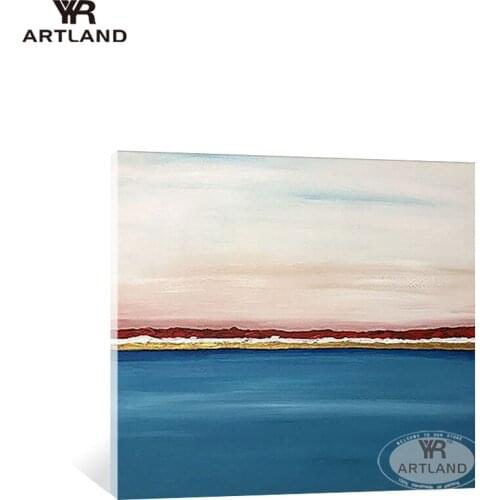 Christmas canvas painting Hand painted gold line and blue home decoration for living room design wall art picture poster sofa