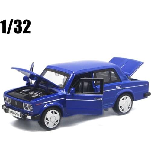 1/32 Russian LADA 2106 Alloy Classic Model Car Toy Diecasts Metal Casting Vehicle Pull Back Music Light Car Toys For Kids Toys