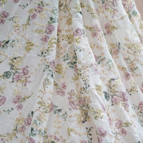 Chiffon Fabric Summer Dress Shirt Chiffon Fabric Bohemian Dress Printed Fabric Floral Printed Chiffon Dress Fabric Sell By Yard