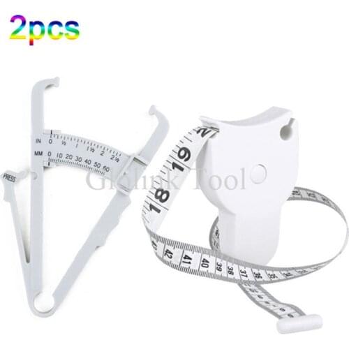 Skinfold Body Fat Caliper Body Fat Tester Skinfold Measurement Tape with Measurement Chart Body Health Care Tool