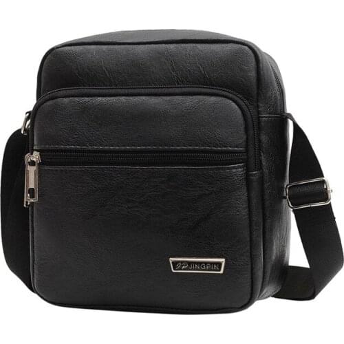 Mens Bag PU Mens Single Backpack Leather Korean Version New Single Shoulder Bag Business Leisure Large Capacity Messenger Bag